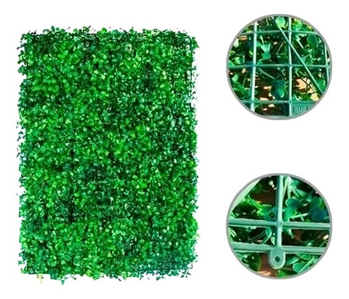Muro Verde Follaje Artificial Sintético 60x40cm 20 Pzs