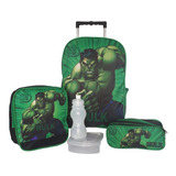 Mochila De Rodinha Incrível Hulk Escolar Kit G Disponível 
