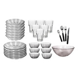 Set De Vajilla Completa 6 Personas Plato Vaso Cubierto 49pza