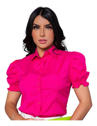 Blusas Femininas Moda Executiva Evangélica Botões Princesa