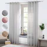 Cortinas Traslucidas Grises Para Sala Largas 274x241cm,2pzs