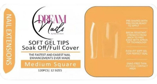 Tips Soft Gel - Medium Square (120pcs) - Dream Nails