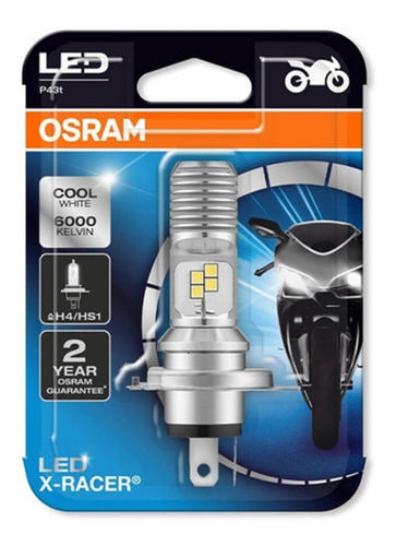 Lâmpada Led Moto H4 Hs1 Osram X Racer 6000k 12v 5w