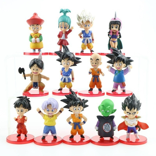 Set 13 Figuras Dragon Ball 7 Cm Goku Pan Vegeta Son Gohan