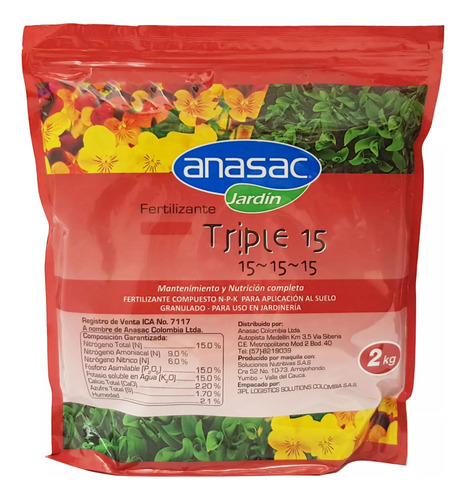 Fertilizante Triple 15 Tarro 2 Kg