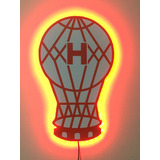 Cuadro Escudo Pared Huracan El Globo Luces Led Rojo + Tecla