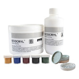 Pack Resina Acrílica Ecocryl 700gr + 5 Pigmentos En Polvo