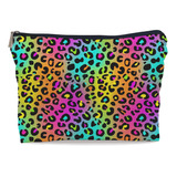 Lacosu Bolsa De Maquillaje Con Estampado De Leopardo Neon Co