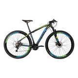 Bicicleta Aro 29 Rino Everest Disco 21v Cambios Index Cor Azul/verde Tamanho Do Quadro 19