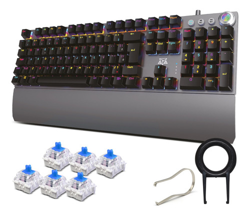 Teclado Mecanico Gamer Para Pc Usb Abnt2 Adamantiun Rainbow