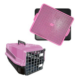 Caixa Transporte Rosa N4 Cães E Gato E Tapete Higienico Dog