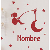 Vinilos Decorativos Infantiles Luna Nene + Nombre Estrellas