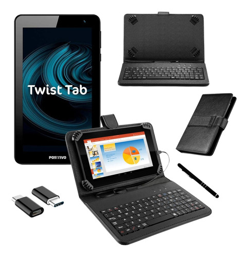 Tablet Positivo Twst+ Com Capa Teclado Gboard + Caneta Touch