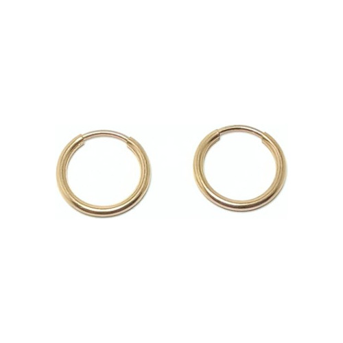 Aros Argollas Cubanitos Chicos 10mm De Oro 18k Nena Mujer