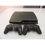 Sony Playstation 3 Slim 160gb Ps3 + 2 Controles + Gta 5 + 9 Jogos Mídia Física