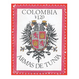 1976. Estampilla Escudo De Tunja, Colombia. Slg1