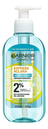 Garnier Express Aclara Limpiador Purificante Para Piel Con Tendencia Al Acné 200 Ml