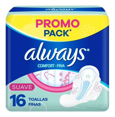 Always Confort Fina Suave Toallas Femeninas, 16 Un