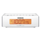 Radio Reloj Digital De Mesa Am / Fm Sangean Rcr-5 Blanco