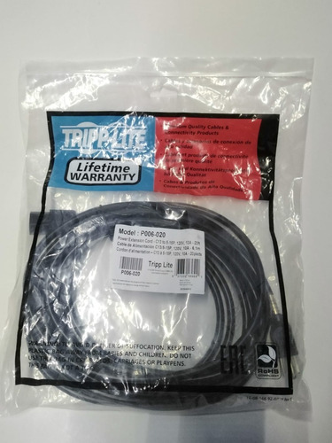 Cable De Alimentación C13/5-15p,120v,10a-6,1m