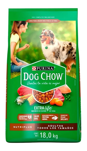  Alimento Para Perros Adultos 18kg Dog Chow Nutriplus 