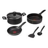 Bateria Family Cook 6 Piezas, Color Negro Marca T-fal