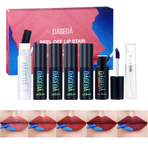 Dageda Kit De Balsamo Labial De 5 Colores, Tinte De Labios,