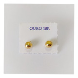 2 Pares De Brinco Bola 5mm Ouro 18k + Caixinha De Veludo