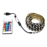 Kit Tira Luz Led Rgb 2.5mts Para Tv O Pc Con Control Remoto