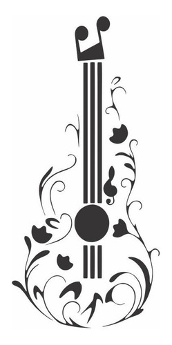 Adesivo De Parede Decorativo Violão Guitarra Acustica Tribal