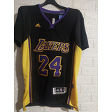 Jersey Basketball Bryant Lakers Talla S Bordado  Manga Negro