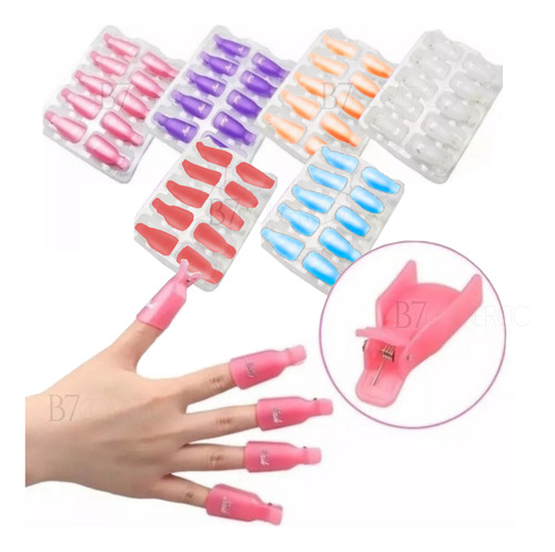  10 Clip Silicone P/ Remover Esmalte Polonês Dedeiras