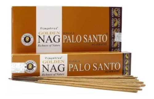 Incienso Golden Nag Palo Santo Masala Agarbathi, Caja 12pack Fragancia Golden Nag Palo Santo