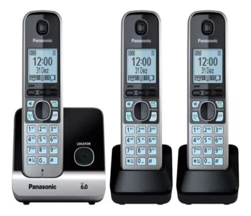 Telefone Sem Fio Panasonic + 2 Ramal Externo Kx-tg6713lbb