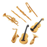 Modelo De Guitarra Em Miniatura De 8 Peças, Instrumento
