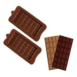 Pack 2 Moldes De Chocolate Molde Barra De Chocolate Silicona Color Marrón