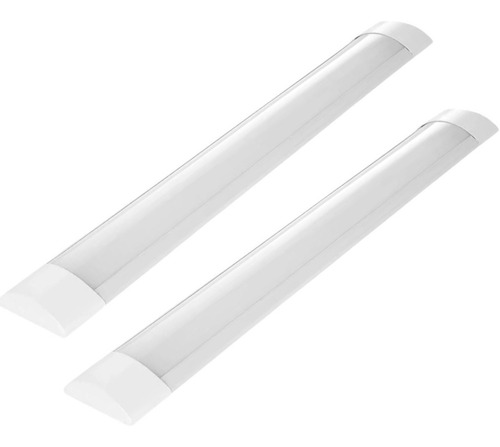 2 Luminaria Calha Tubular Led Sobrepor Slim 6500k Linear