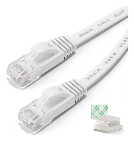 Cable Ethernet Xinca Cat6 Cable Lan De Red Plano Blanco De 7