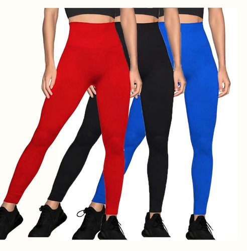 Set Leggins Mayon Licra Afelpada Cintura Alta 3 Pzas