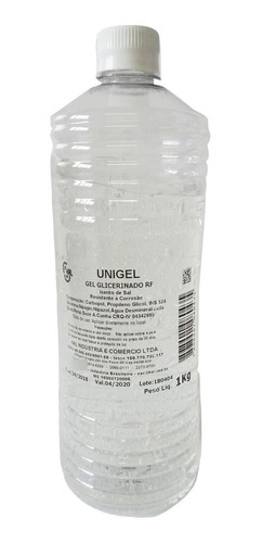 Gel Glicerinado Para Rf, Unigel 1kg,frasco, Cx02pç