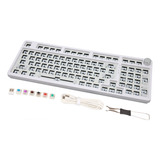 Kit De Teclado Mecánico Blanco 98 Teclas 2.4 G Bt Wired Rgb