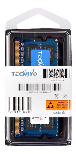 Memoria Ram 8gb Ddr3-1866mhz Sodimm Tecmiyo Para Notebook Pc