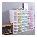 10 Zapateras Caja Apilable Armable Colores Mueble Zapatos