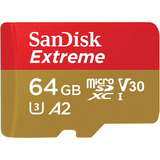 Cartão De Memória Sandisk 64gb Extreme Microsdxc Uhs-i 170mb