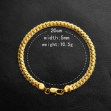 Pulsera Para Hombre Plata 925 Y Baño De Oro De 18k