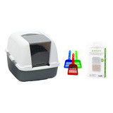 Litera Catit Jumbo Nº1 Gatos Baño Cerrado Con Filtros Extras