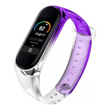 Malla Pulsera Silicona Transparente Bi Color Mi Band 5 Y 6