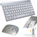 Kit Teclado Mouse Sem Fio Suporte Tablet Galaxy Tab A7 S6 S7