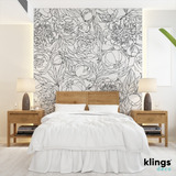 Vinilos Decorativos Mural Empapelado Flores Blanco Y Negro