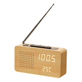 Radio Despertador, Reloj Retro Alto, Radio De Madera